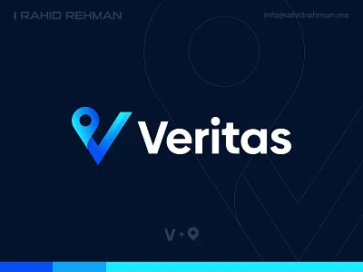Veritas - Letter V + Location Pin Logo . a b c d e f g h i j k l app logo branding colorful logo creative logo design gradient logo icon location app location logo logo logotype m n o p q r s t w x y z map logo map marker modern logo monogram pin logo social app symbol
