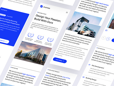 Arshitek: Architect Landing Page Responsive agency architect architecture building clean homepage interior landing page mobile real estate responsive studio ui ux website