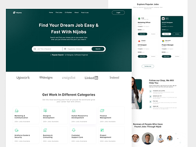 Nijobs - Job Portal Landing Page design job job portal landing landing page ui uidesign uiux userexperience userinterface web website