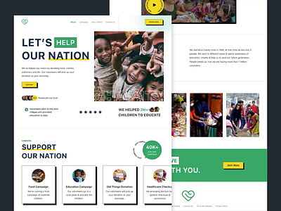 Charity Trust Web Landing Page animation charity charity fund child community design donate donation donation landing page education fundraise help landing page ngo prototype support trust ui web webpage