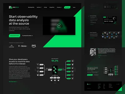 Edge Delta — Homepage analyze clean data digital edge homepage landing modern ui web website