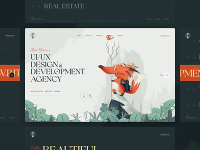 Homepage concept for Digital Agency agency creative cute design fox homepage illustration landing studio uxui