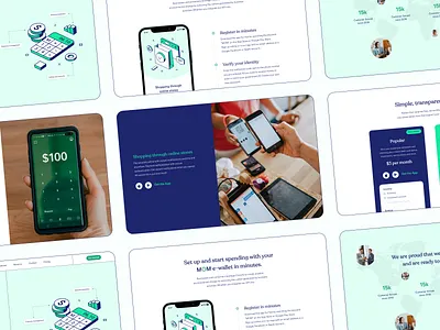 Finance mobile app Landing page bank clean design e wallet finance green homepage landing page minimal mobile ui white
