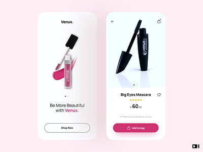 Cosmetics Product App Design app design branding clean colors cosmetics design dribbble dribbble best shot minimal mobile mobile app product product design ui uidesign uiux uiux design ux uxdesign venus