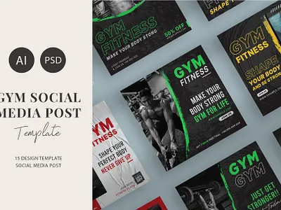 Fitness instagram template social media