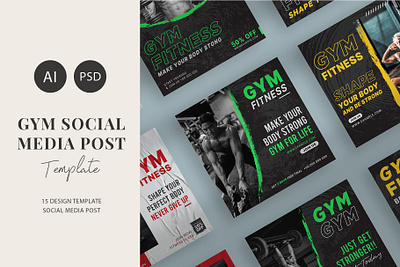 Fitness instagram template social media