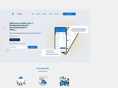 Website App landing page app landing app landing page bookkeeping business debt debt tracking design invoice management minimal mobile mobile app mobile app design mobile design receipt ui web web landing page