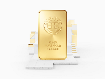 Gold CFD - Key Visual 3d advertisement blender clean design gold key visual rendering white