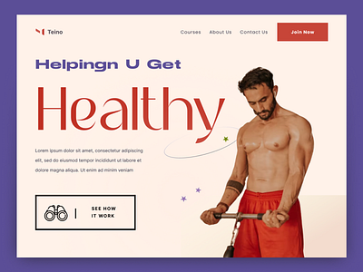 Teino Health body transformation boy crossfit fitness fitness website gym health hero section landing page personal trainer pupular sport web ui web3 webdesign workout yoga