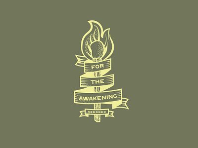 For The Awakening Match banner bible branding fire jesus match match stick merch merch design roasted seedbed stipple t shirt design