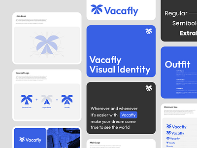 Vacafly - Visual Identity Guidelines Full brand brand application brand design brand guide brand guidelines brand identity branding fly fly logo identity logo logo design logosymbol logotype travel brand guidelines travel logo visual identity