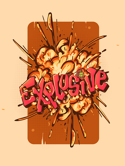 explosive digital art graphic hand drawing illustration lettering procreate typography