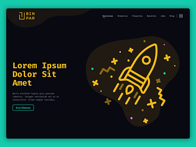 BinPar UI / UX dark mode design graphic design rocket ui ux web web design