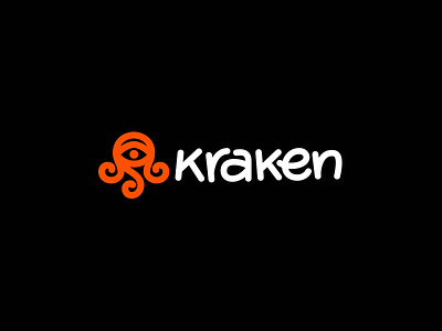 Kraken branding character eye kraken lettering logo logotype minimalism octopus