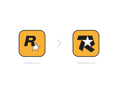 Rockstar Games Logo Redesign Concept brand designer branding design game design game developer game development game logo games gaming gta icon identity logo logo design logo redesign mobile games product designer rockstar rockstar games video game