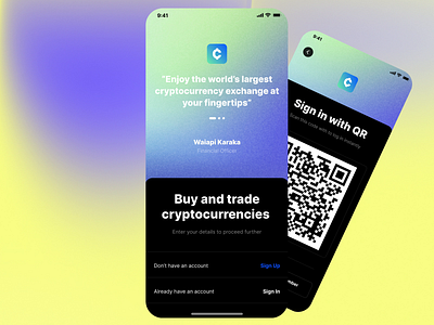 Login with QR code but code coins fields log mobile name qr qr code scan scanning sign signin trade ui ux validation verificatication