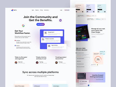 Task Management Website Design - Task To. design design resources landing page management landing page product design task manager uihut uiux design web design web design 2022 website design