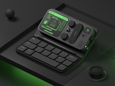 Flip Keyboard - 3D Illustration 3d arnold cable cinema 4 d concept dark flip keyboard illustration interface isometric keyboard pencil pixel art product product design render switch