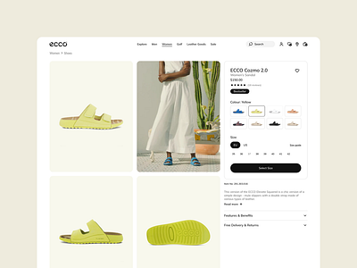 ECCO UI Design Highlight - Product Page design design system ecommerce fashion product design ui ux website