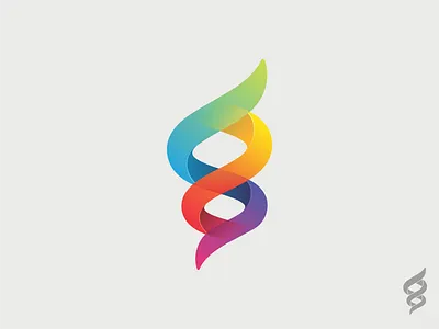 Rainbow helix branding colorful helix logo mark rainbow vector