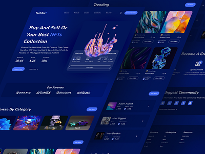 Landing Page NFT For Marketplace artist bitcoin blockchain clean ui crypto cryptoart cryptocurency ethereum etherium landing page marketplace metaverse nft nftcommunity nfts opensea ui ui ux web design website