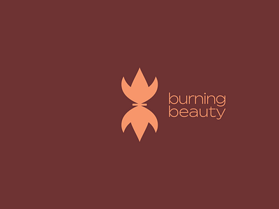 burning beauty beauty branding clean flame logo minimal symbol typography