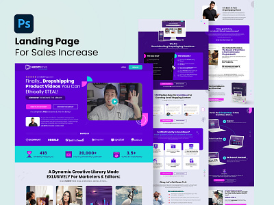 Video Ads Software Products - Landing page adobe photoshop ads software branding landing page ui ui design user interface design video ads video ads software