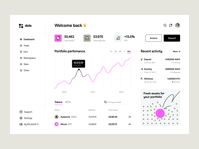 Dapps finance: user interface design crypto cryptocurrency dapps dashboard dashboard design defi finance fintech web 30 web platform