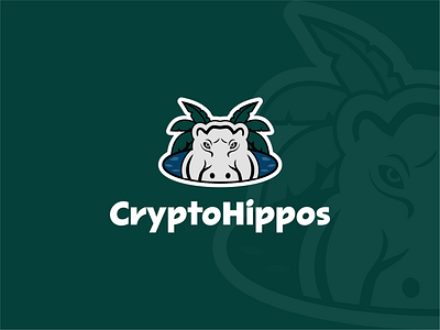 Crypto Hippos brand branding clean crypto design hippo hippos identity illustration logo minimalist nft project