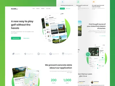Holeswing Landing Page animation app branding clean design golf app holeswing landing page leaderboard live score match minimal mobile navigation score scoreapp ui ux web design website