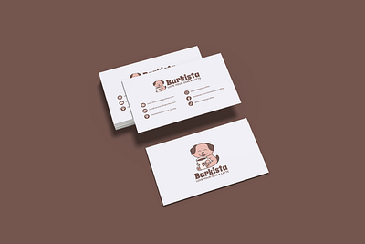 Business card design, Fun playful cartoon mascot dog logo design branding business business card card minimalist