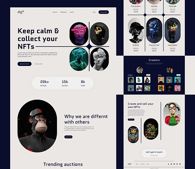 NFT Marketplace Website art blockchain design full landing page full website landing page marketplace website monster nft nft landing page nft market place website nft station nft website nft website design ui ux website