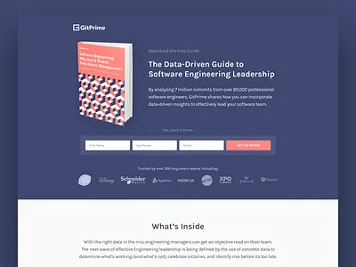 GitPrime ebook free guide illustration infographic landing page minimal report web design website design white paper