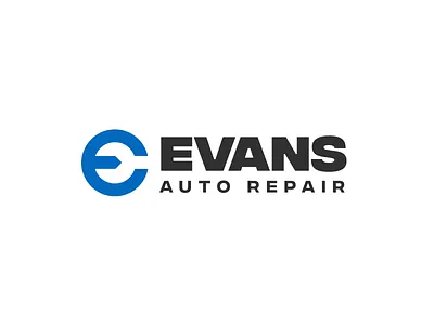 Evans Auto Repair auto auto repair car car repair letter e logo concept logo design logotype mark repair shop unfold wrench