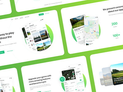 Holeswing Landing Page - Collage version app branding clean design golf app holeswing illustration landing pahe leaderboard livescore match minimal mobile navigation score scoreapp ui ux web design website