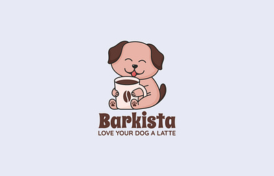 Fun cartoon mascot dog logo design, animal pet dog branding cute