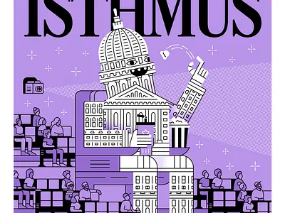 Isthmus Film Fest art editorial illustration lines movies popcorn shapes vector