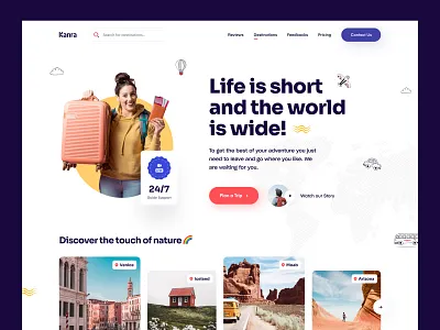 Travel Agency Landing page ecommerce gopro homepage hotel booking illustration landing page mockup tourism tourist travel travel agency travel blog travel guide travel website traveller trip vacation vacation rental web design website