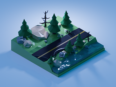 Polygon Landscape 3d 3d illustration blender landscape polygon