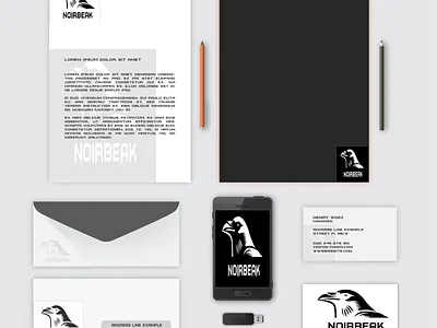NoirBeak Mockup branding graphic design logo