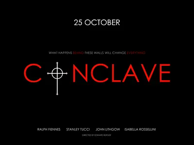 Conclave. Film Poster branding cinema cross design flat graphic design illustration inspiring logo minimalism movie oscar poster print religious typography ui vector