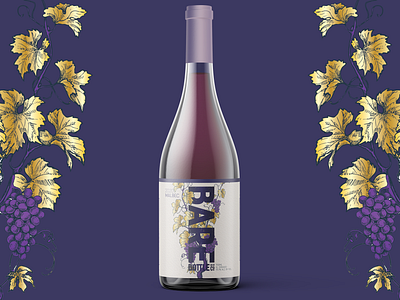 Malbec Natural Wine Label Design beer art blackberry bottle branding craft beer design glass gold graphic design illustration label logo package package design photoshop purple vector wine winery wines