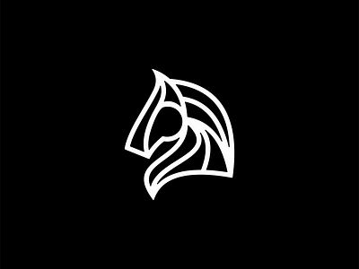 Horse Head Logo for Sale animal branding chess design equine farm geometric head horse illustration line lines logo mark modern mustang premium sports stallion vector