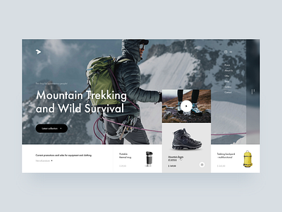 Mountain Trekking - Concept shots design ui design ux ecommerce header hiking homepage mountain salomon shop survival trekking ui ux web web ui web ux webdesign webdesign ux website wild