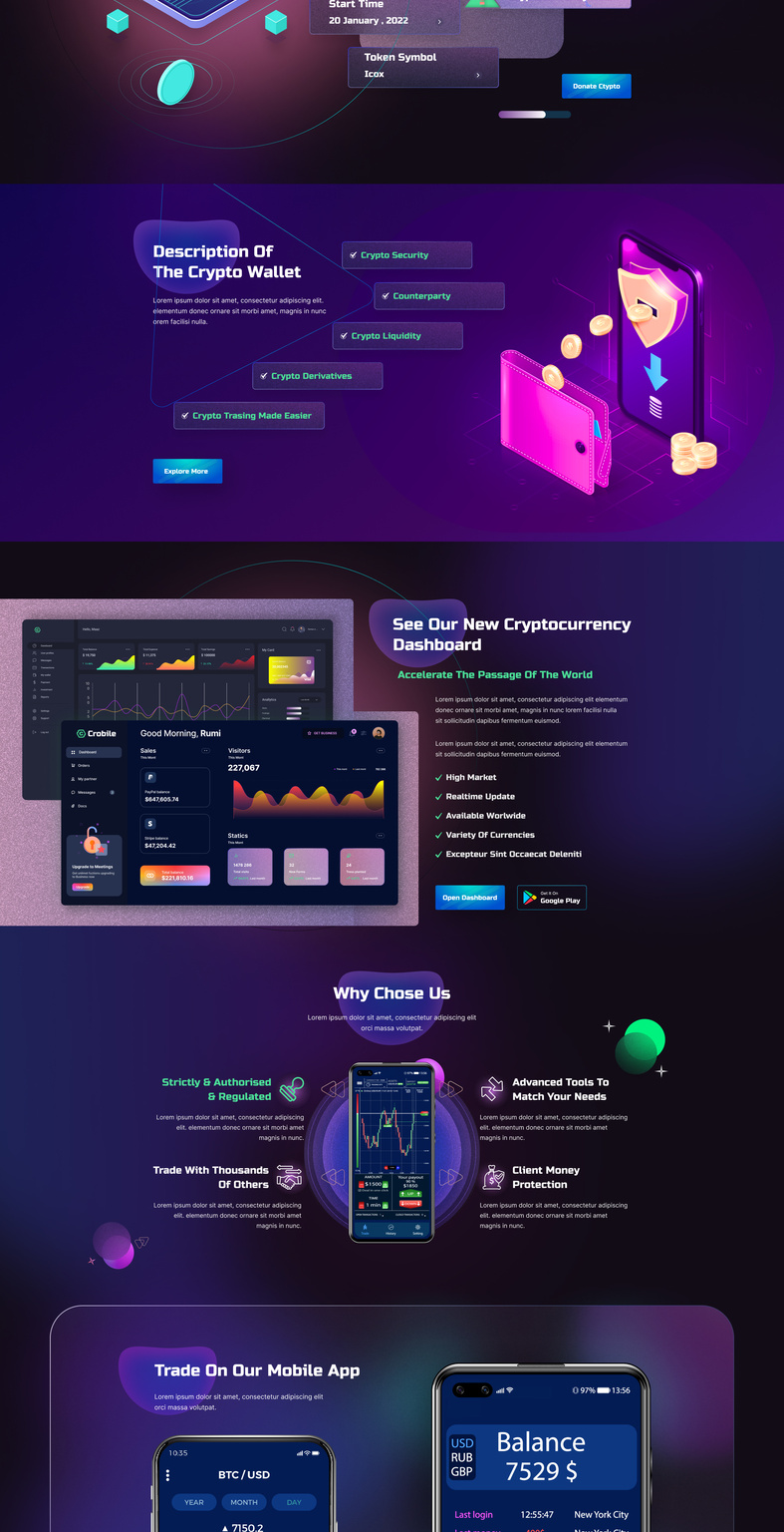 Crobile- Figma Cryptocurrency Website Template by Ordain IT on Dribbble