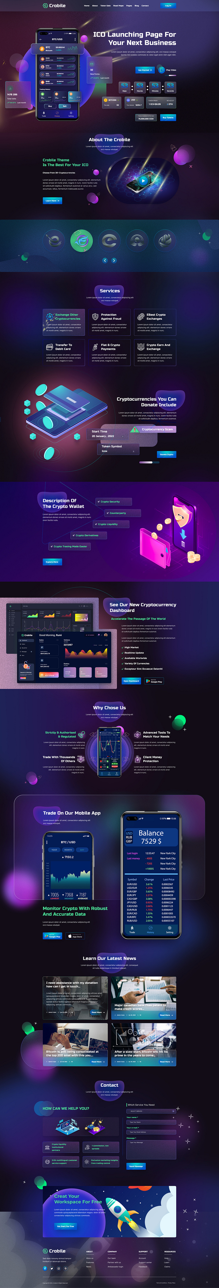 Crobile- Figma Cryptocurrency Website Template by Ordain IT on Dribbble
