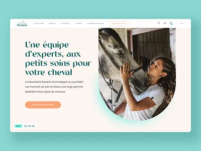 Laboratoire Ravene - Landing page desktop green halo home horse landing page orange ui ux website