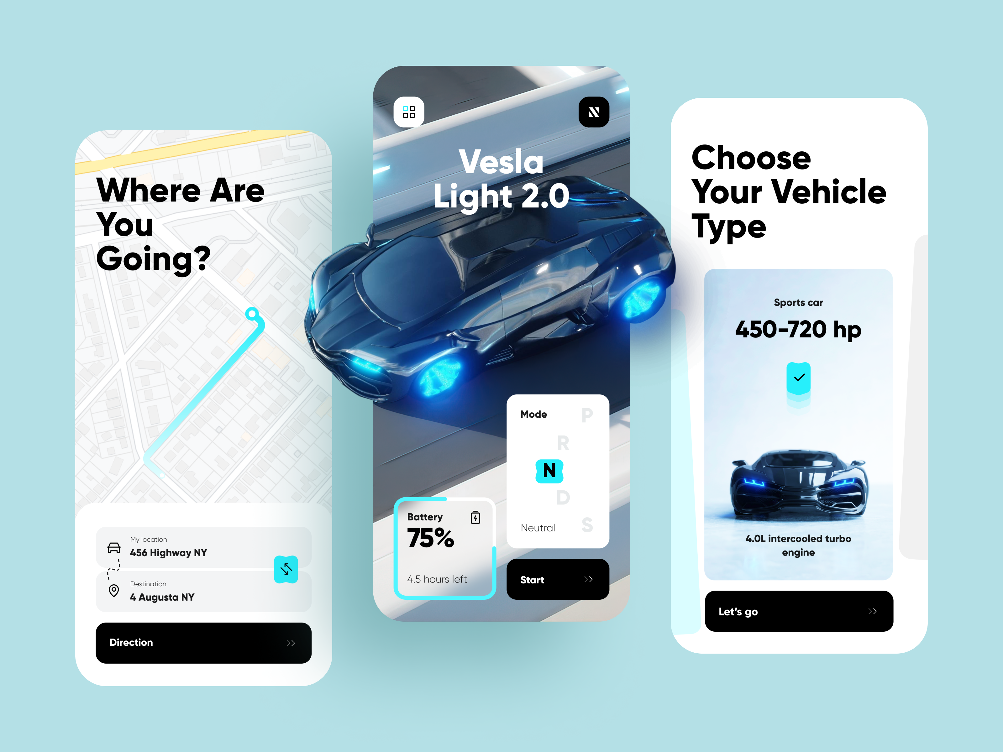Example of App Design Concept 3 Screens
