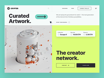 Crypter 2.0 - Curated Artwork after effects animation collections crypto design motion motion design nft ui ui8