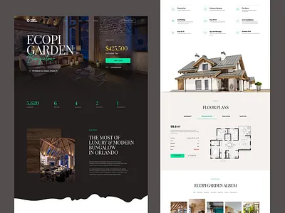 Ecopi Garden Bungalow Website bungalow envato house property real estate residence residential single property themeforest ui website wordpress